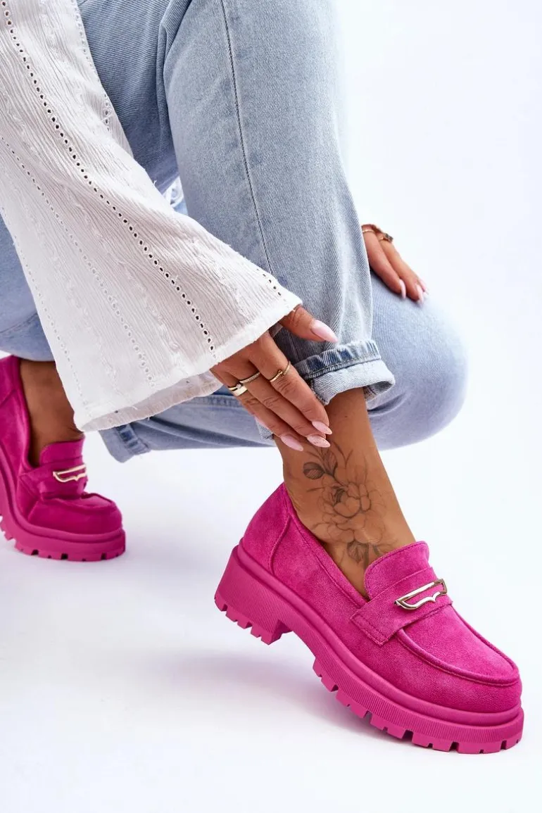 Damskie Zamszowe Wsuwane Mokasyny Różowe Pure Love