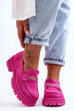 Damskie Zamszowe Wsuwane Mokasyny Różowe Pure Love