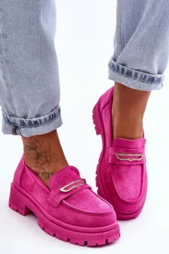 Damskie Zamszowe Wsuwane Mokasyny Różowe Pure Love