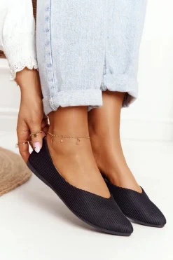 Delikatne Baleriny W Szpic Vinceza 2209 Czarne