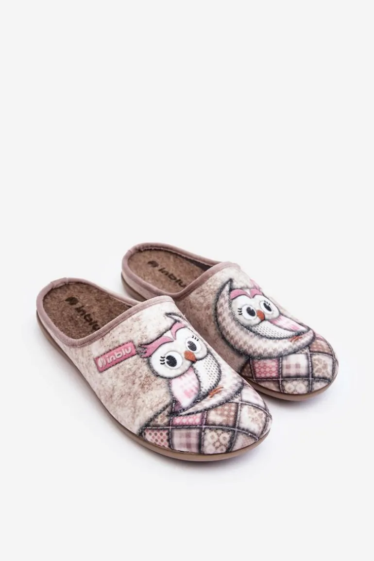 Domowe Klapki Klapki Sowa Inblu GF000018 Beżowe