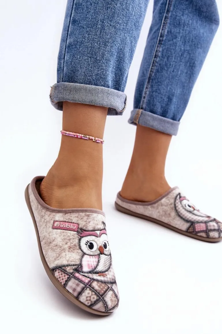 Domowe Klapki Klapki Sowa Inblu GF000018 Beżowe