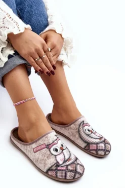 Domowe Klapki Klapki Sowa Inblu GF000018 Beżowe