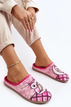 Domowe Klapki Klapki Sowa Inblu GF000018 Różowe