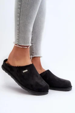 Domowe Ocieplane Klapki Papcie Inblu CS-34-014 Czarne