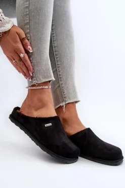 Domowe Ocieplane Klapki Papcie Inblu CS-34-014 Czarne