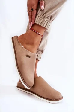 Domowe Ocieplane Klapki Papcie Inblu CS-34-011 Beżowe