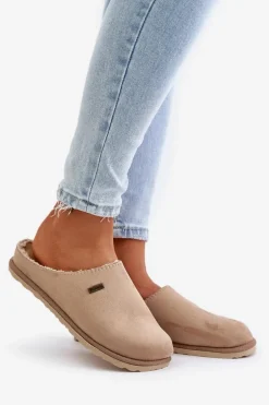 Domowe Ocieplane Klapki Papcie Inblu CS-34-011 Beżowe