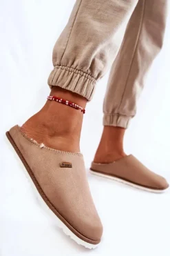 Domowe Ocieplane Klapki Papcie Inblu CS-34-011 Beżowe