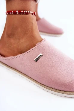 Domowe Ocieplane Klapki Papcie Inblu CS-34-023 Różowe