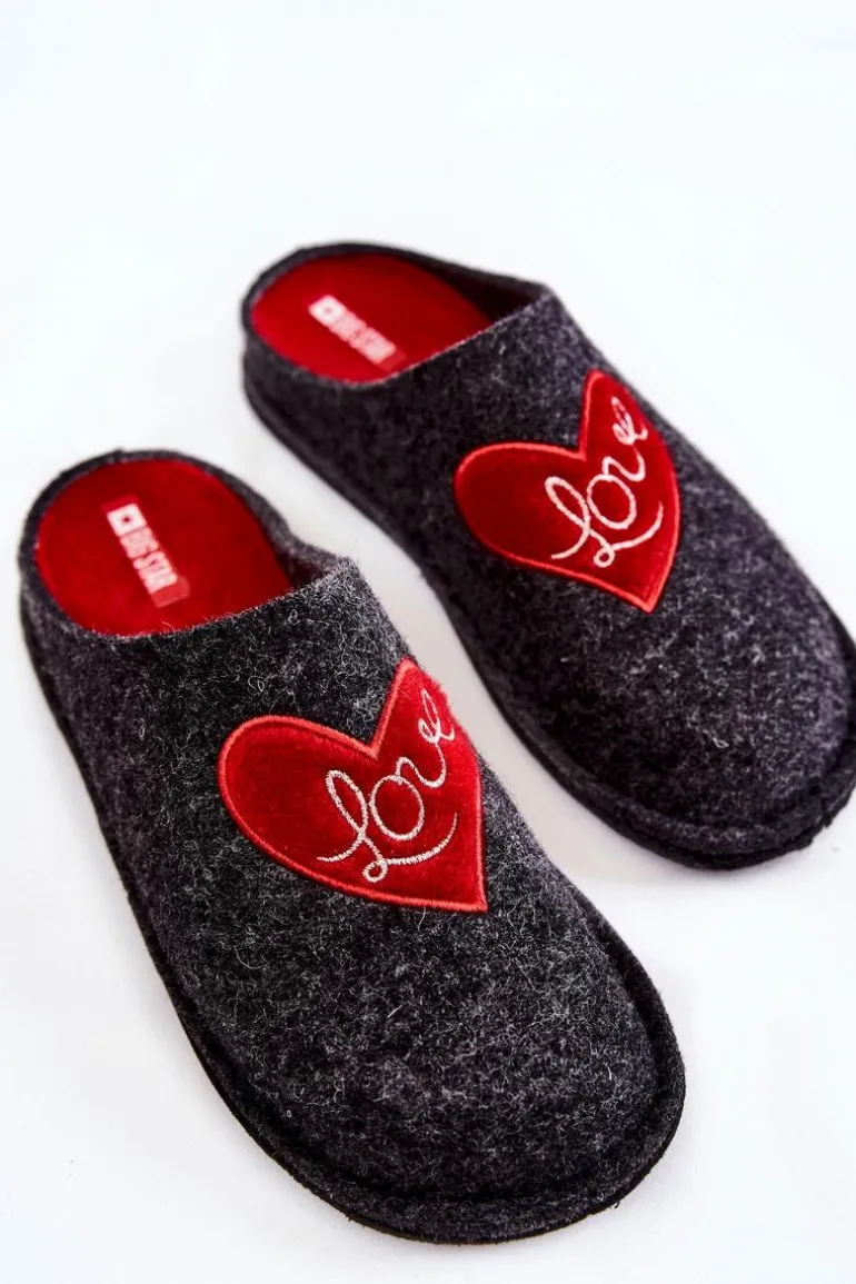 Domowe Papcie Big Star KK276019 Czarno-Czerwone