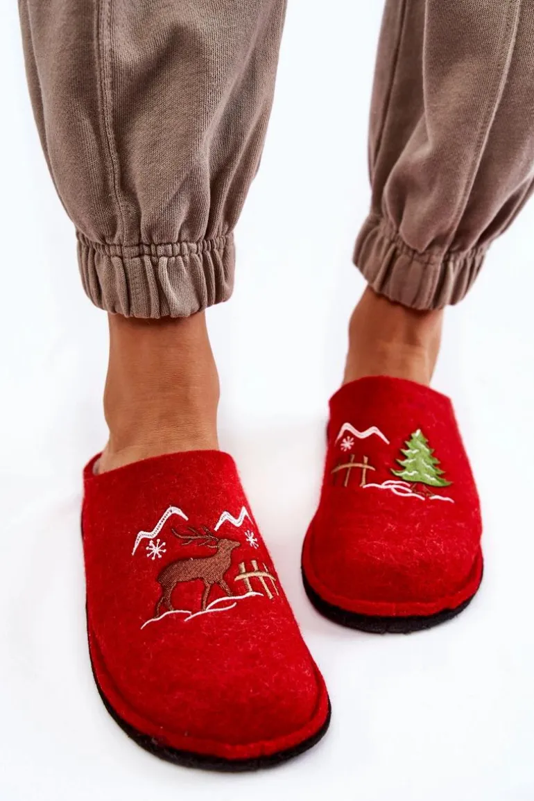 Domowe Papcie Big Star KK276017 Czerwono-Beżowe