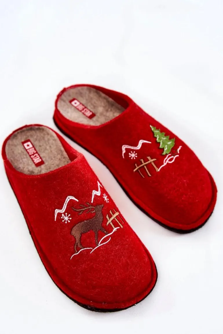 Domowe Papcie Big Star KK276017 Czerwono-Beżowe