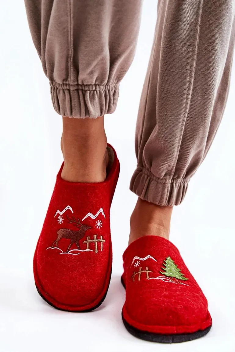 Domowe Papcie Big Star KK276017 Czerwono-Beżowe