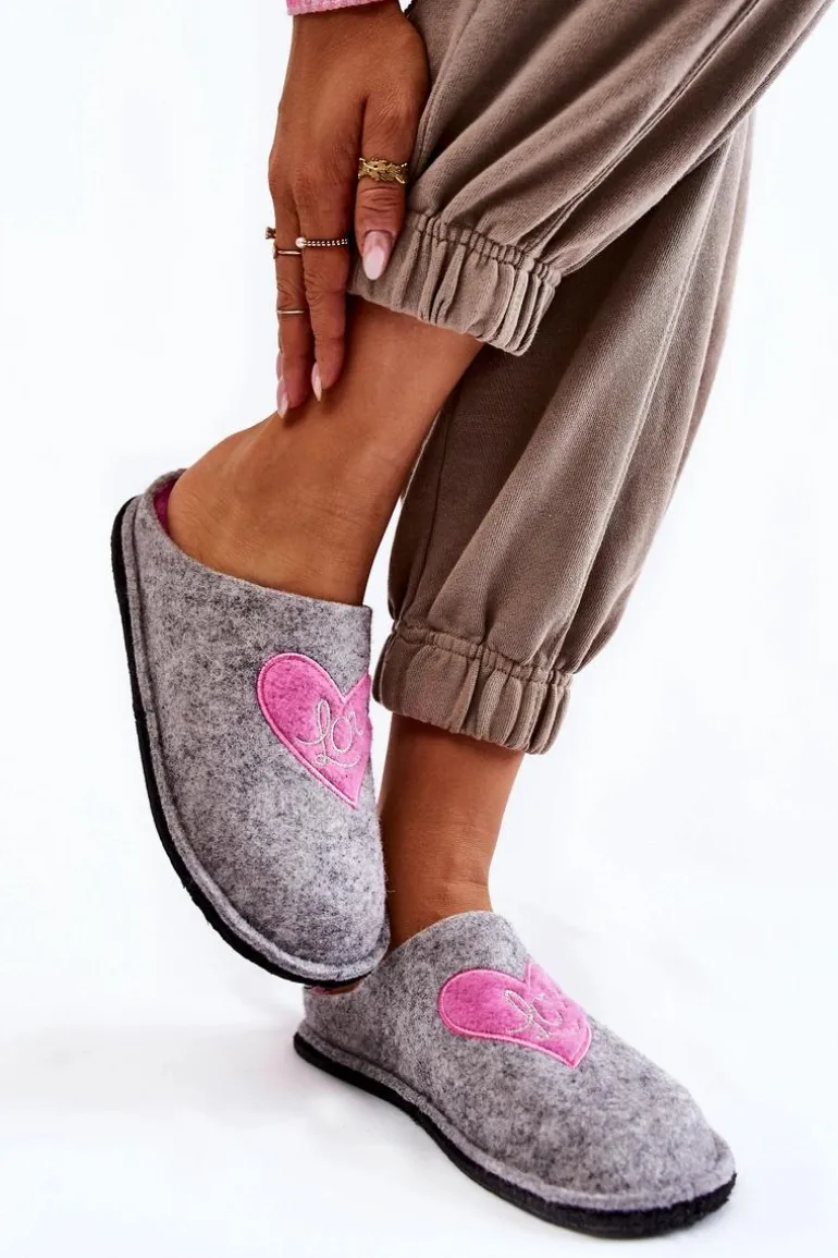 Domowe Papcie Big Star KK276020 Szaro-Różowe