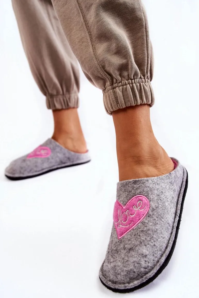 Domowe Papcie Big Star KK276020 Szaro-Różowe