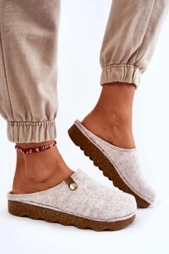 Domowe Papcie Klapki Profilaktyczne Inblu DK-08-002 Beżowe