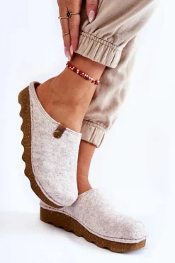 Domowe Papcie Klapki Profilaktyczne Inblu DK-08-002 Beżowe