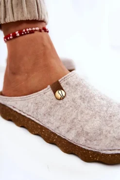 Domowe Papcie Klapki Profilaktyczne Inblu DK-08-002 Beżowe