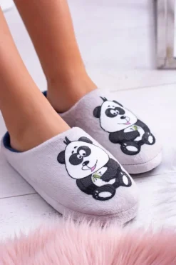 Dreex Damskie Domowe Ciepłe Papcie Klapki Panda