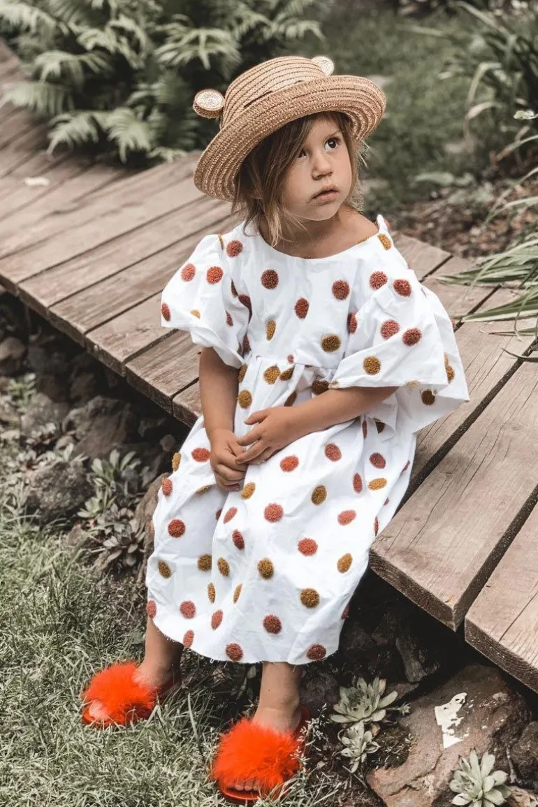 Dziecięce Gumowe Klapki Z Futerkiem Czerwone Skylar