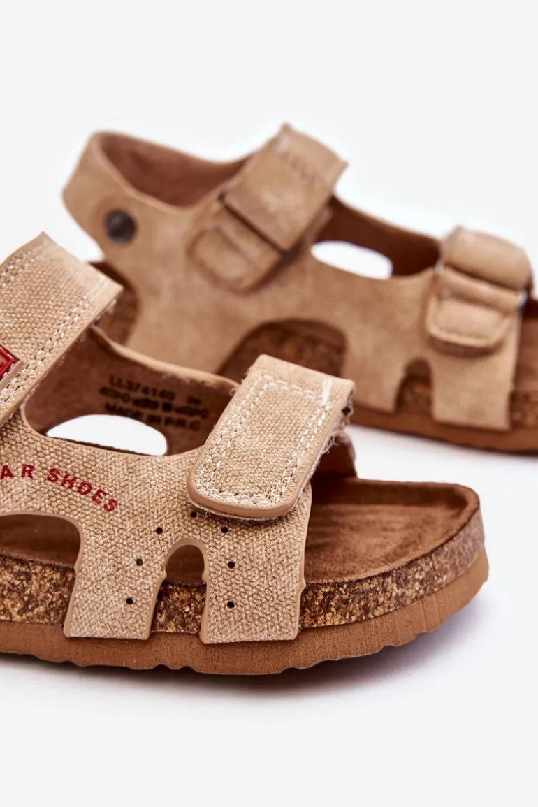 Dziecięce Lekkie Sandałki Na Rzepy Big Star LL374140 Beżowe