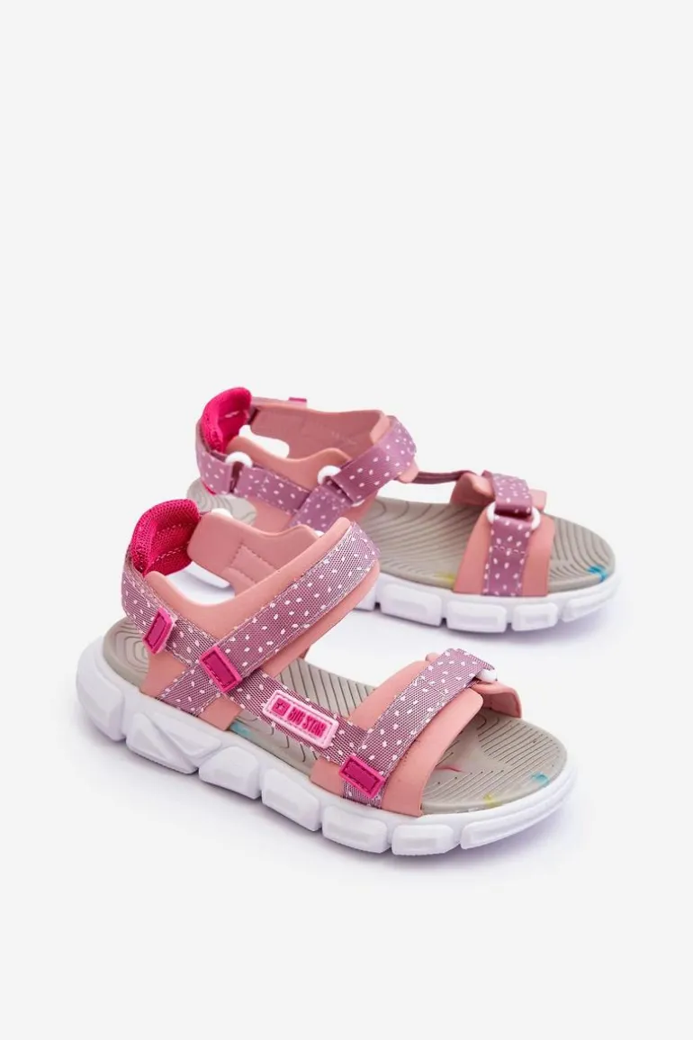 Dziecięce Sandałki Na Rzep Big Star LL374202 Różowe