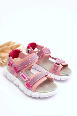 Dziecięce Sandałki Na Rzep Big Star LL374202 Różowe