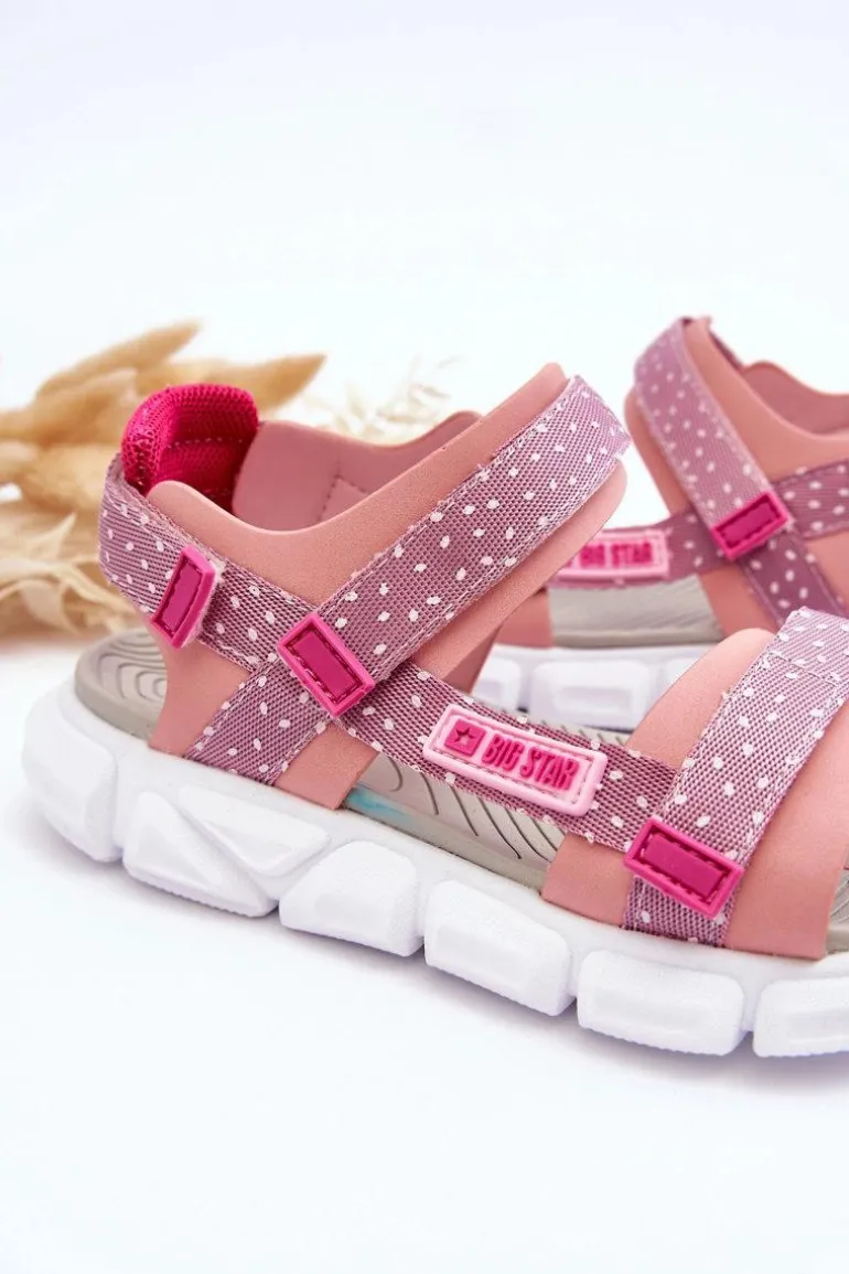 Dziecięce Sandałki Na Rzep Big Star LL374202 Różowe