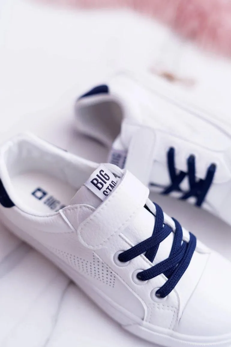 Dziecięce Trampki Na Rzep Big Star DD374107 Biało-Granatowe