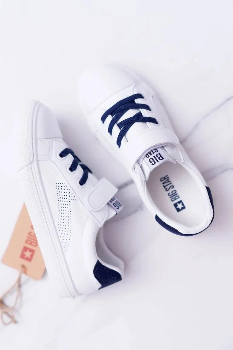 Dziecięce Trampki Na Rzep Big Star DD374107 Biało-Granatowe