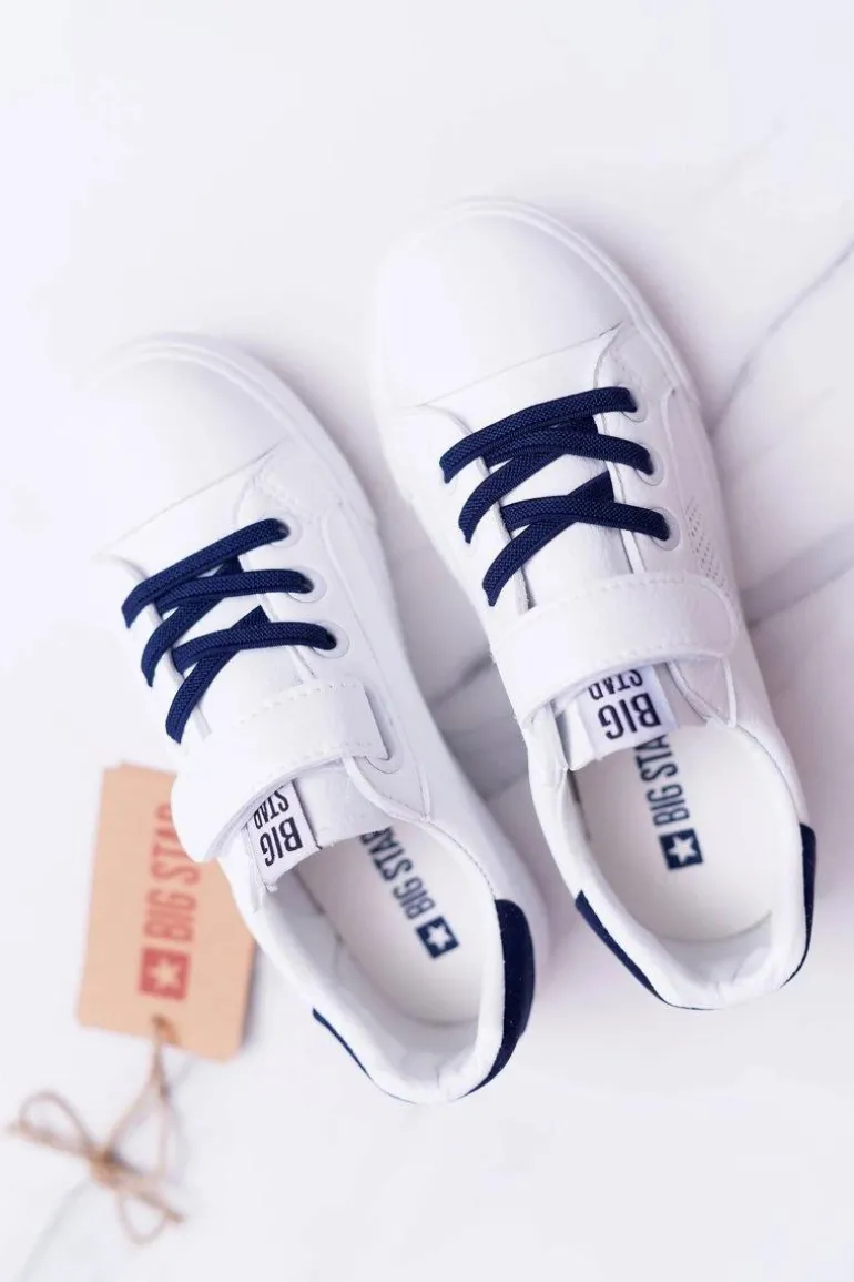 Dziecięce Trampki Na Rzep Big Star DD374107 Biało-Granatowe