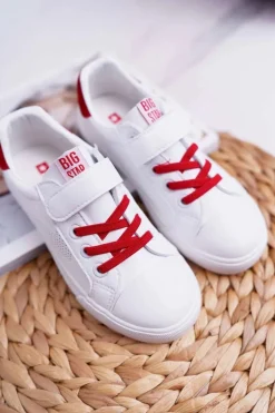 Dziecięce Trampki Na Rzep Big Star DD374106 Biało-Czerwone