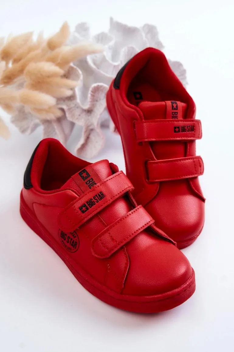 Dziecięce Trampki Na Rzepy Big Star DD374030 Czerwono-Czarne