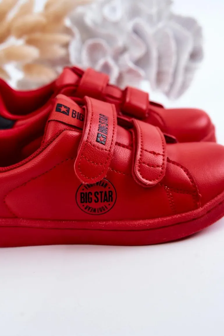 Dziecięce Trampki Na Rzepy Big Star DD374030 Czerwono-Czarne