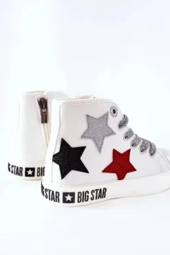 Dziecięce Wysokie Trampki Z Suwakiem BIG STAR II374029 Białe