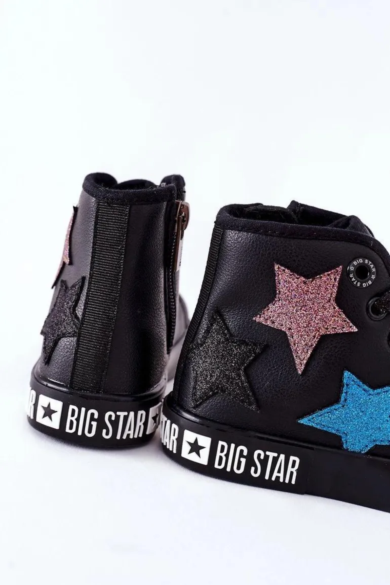 Dziecięce Wysokie Trampki Z Suwakiem BIG STAR II374028 Czarne
