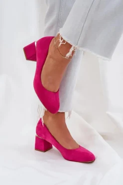 Eko Zamszowe Czółenka Na Słupku Fuksja Veniffia