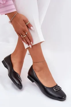 Eleganckie Baleriny Damskie Z Ozdobą Vinceza 62206 Czarne