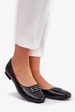 Eleganckie Baleriny Damskie Z Ozdobą Vinceza 62206 Czarne