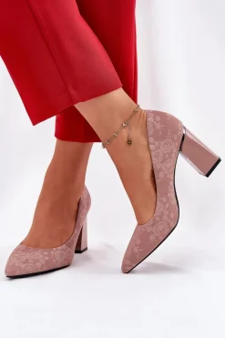 Eleganckie Czółenka Na Słupku W Różowe Vinceza 62223 Różowe