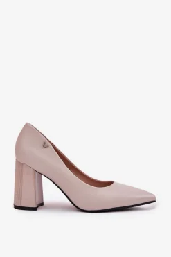 Eleganckie Czółenka Na Słupku Vinceza 62220 Szare