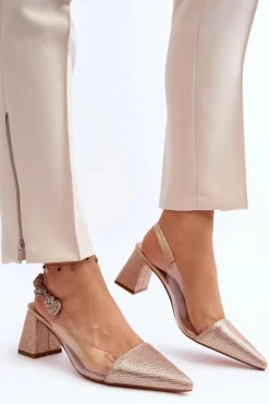 Eleganckie Czółenka W Szpic D&A MR91292-1 Champagne