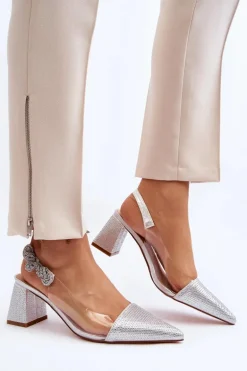 Eleganckie Czółenka W Szpic D&A MR91292-1 Srebrne