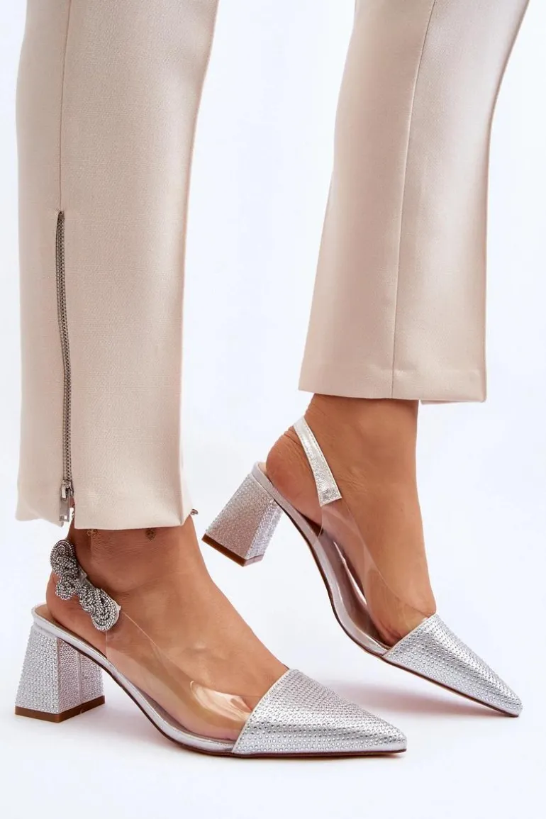 Eleganckie Czółenka W Szpic D&A MR91292-1 Srebrne