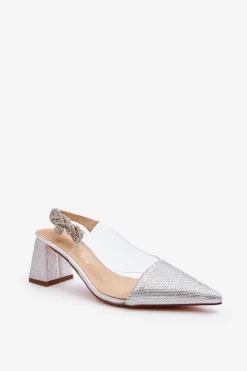 Eleganckie Czółenka W Szpic D&A MR91292-1 Srebrne