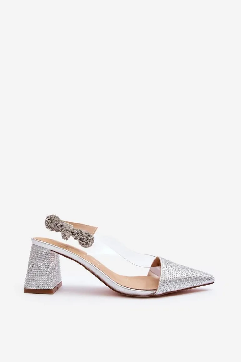 Eleganckie Czółenka W Szpic D&A MR91292-1 Srebrne