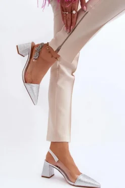 Eleganckie Czółenka W Szpic D&A MR91292-1 Srebrne