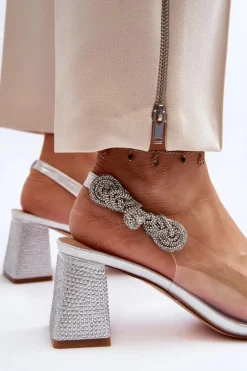 Eleganckie Czółenka W Szpic D&A MR91292-1 Srebrne