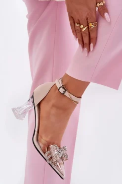 Eleganckie Czółenka Z Kokardą Vinceza 62212 Beżowe